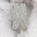 Rajwadi Collection Silver Plated Crystal Stone And Pearl Bangles Set