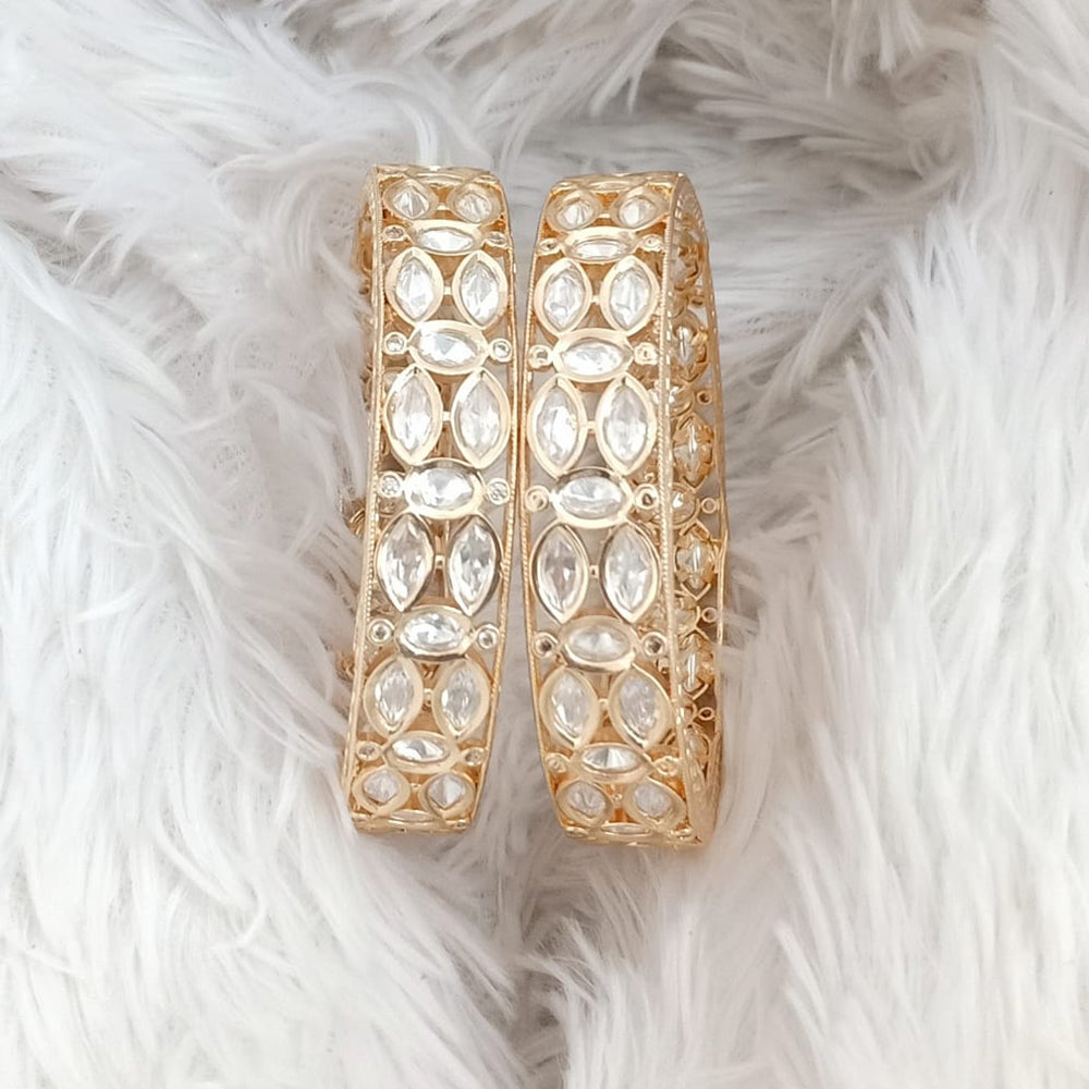 Rajwadi Collection Gold Plated Crystal Stone Bangles Set