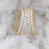Rajwadi Collection Gold Plated Crystal Stone Bangles Set