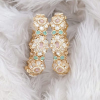 Rajwadi Collection Gold Plated Crystal Stone Bangles Set