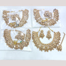 Rajwadi Collection Gold Plated Pota Stone  Necklace Set