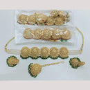 Rajwadi Collection Gold Plated Pota Stone Choker Necklace Set