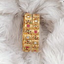 Rajwadi Collection Gold Plated Pota Stone Bangles Set