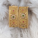 Rajwadi Collection Gold Plated Pota Stone Openable Bangles Set