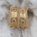 Rajwadi Collection Gold Plated Pota Stone Openable Bangles Set
