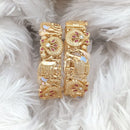 Rajwadi Collection Gold Plated Pota Stone Openable Bangles Set