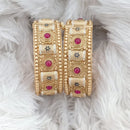 Rajwadi Collection Gold Plated Pota Stone Openable Bangles Set