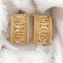 Rajwadi Collection Gold Plated Pota Stone Openable Bangles Set
