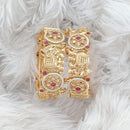 Rajwadi Collection Gold Plated Pota Stone Openable Bangles Set