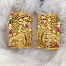 Rajwadi Collection Gold Plated Pota Stone Openable Bangles Set