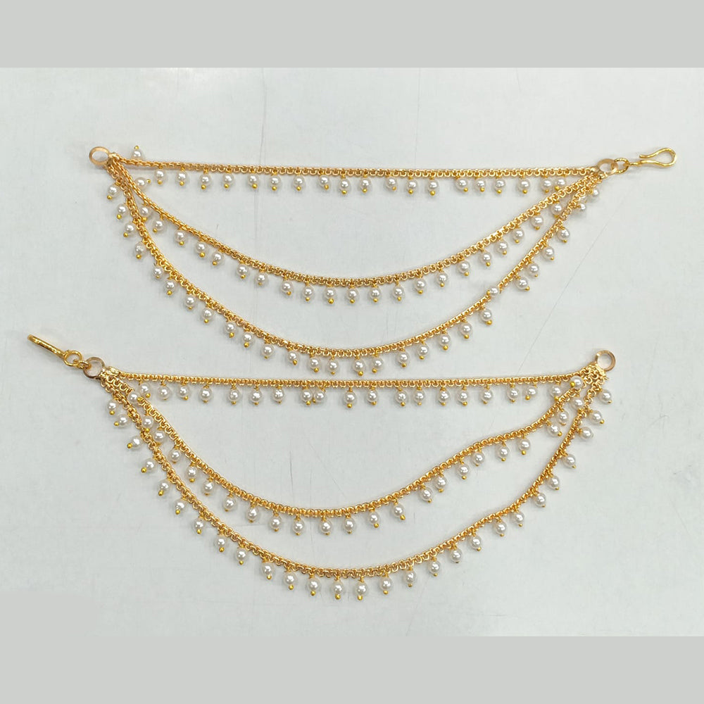 Rajwadi Collection Gold Plated Bridal & Festive Wear Pearl Kanchain
