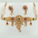 Rajwadi Collection Designer Pota and Pearl Traditional Choker Necklace Set