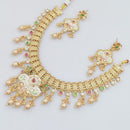 Rajwadi Collection Gold Plated Pota Stone Necklace Set for Women