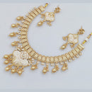 Rajwadi Collection Gold Plated Pota Stone Necklace Set for Women