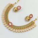 Rajwadi Collection Gold PlatedTraditional Kundan Stone Necklace Set