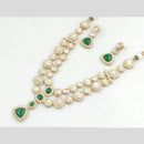 Rajwadi Collection Gold Plated Pota Stone Necklace Set for Women