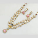 Rajwadi Collection Gold Plated Pota Stone Necklace Set for Women