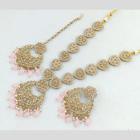 Rajwadi Collection Gold Plated Crystal Stone And Beads Necklace Set