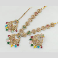 Rajwadi Collection Gold Plated Crystal Stone And Beads Necklace Set