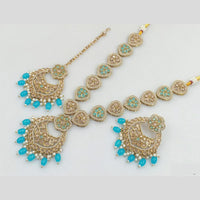 Rajwadi Collection Gold Plated Crystal Stone And Beads Necklace Set