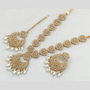 Rajwadi Collection Gold Plated Crystal Stone And Beads Necklace Set