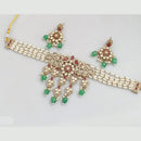 Rajwadi Collection Gold-Plated Embellished with Crystal Stones & Beads Choker Necklace Set
