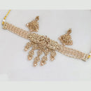 Rajwadi Collection Gold-Plated Embellished with Crystal Stones & Beads Choker Necklace Set