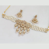 Rajwadi Collection Gold-Plated Embellished with Crystal Stones & Beads Choker Necklace Set