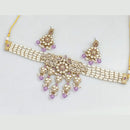 Rajwadi Collection Gold-Plated Embellished with Crystal Stones & Beads Choker Necklace Set