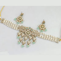 Rajwadi Collection Gold-Plated Embellished with Crystal Stones & Beads Choker Necklace Set