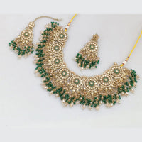 Rajwadi Collection Gold  Plated Crystal Stone And Pearl Necklace Set