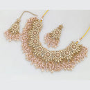 Rajwadi Collection Gold  Plated Crystal Stone And Pearl Necklace Set