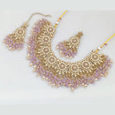 Rajwadi Collection Gold  Plated Crystal Stone And Pearl Necklace Set