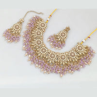 Rajwadi Collection Gold  Plated Crystal Stone And Pearl Necklace Set