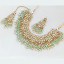 Rajwadi Collection Gold  Plated Crystal Stone And Pearl Necklace Set