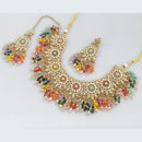 Rajwadi Collection Gold  Plated Crystal Stone And Pearl Necklace Set
