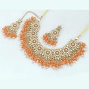Rajwadi Collection Gold  Plated Crystal Stone And Pearl Necklace Set