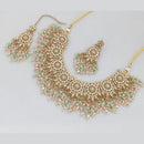 Rajwadi Collection Gold  Plated Crystal Stone And Pearl Necklace Set