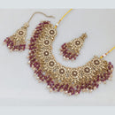 Rajwadi Collection Gold  Plated Crystal Stone And Pearl Necklace Set