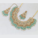 Rajwadi Collection Gold  Plated Crystal Stone And Pearl Necklace Set