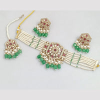 Rajwadi Collection Gold-Plated Embellished with Crystal Stones & Beads Choker Necklace Set