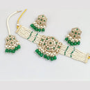 Rajwadi Collection Gold-Plated Embellished with Crystal Stones & Beads Choker Necklace Set