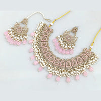 Rajwadi Collection Gold Plated Crystal Beads And Pearl Necklace Set