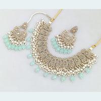 Rajwadi Collection Gold Plated Crystal Beads And Pearl Necklace Set