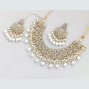 Rajwadi Collection Gold Plated Crystal Beads And Pearl Necklace Set