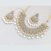 Rajwadi Collection Gold Plated Crystal Beads And Pearl Necklace Set