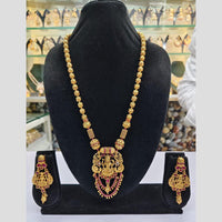 Rajwadi Collection Pota Stone Temple Necklace Set