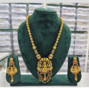 Rajwadi Collection Pota Stone Temple Necklace Set