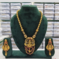 Rajwadi Collection Pota Stone Temple Necklace Set