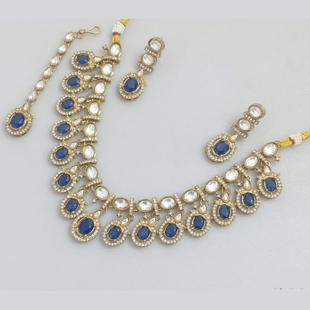Rajwadi Collection Crystal And Austrian Stone Necklace Set